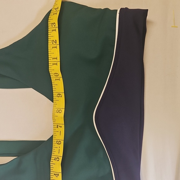 Willo- By Anthropologie Women's M Green and Black Sports Bra with Racerback - Picture 3 of 8